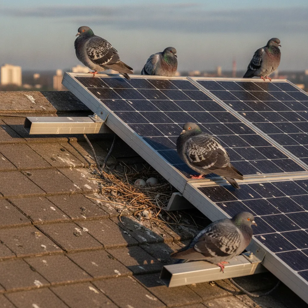 pigeons panneaux solaires protection